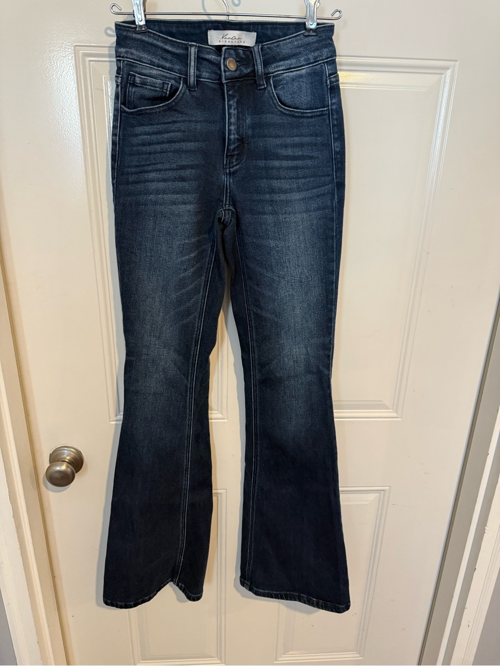 KanCan dark wash high rise flare